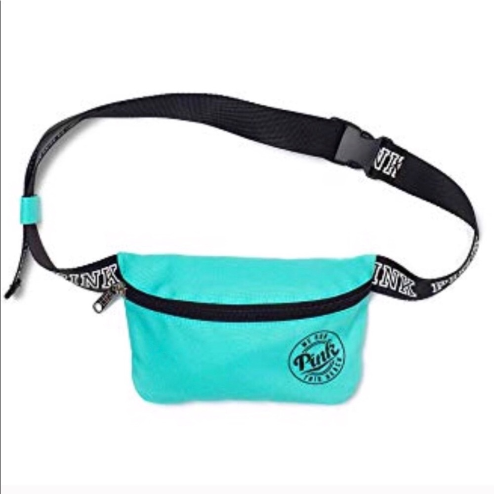 PINK teal fanny pack